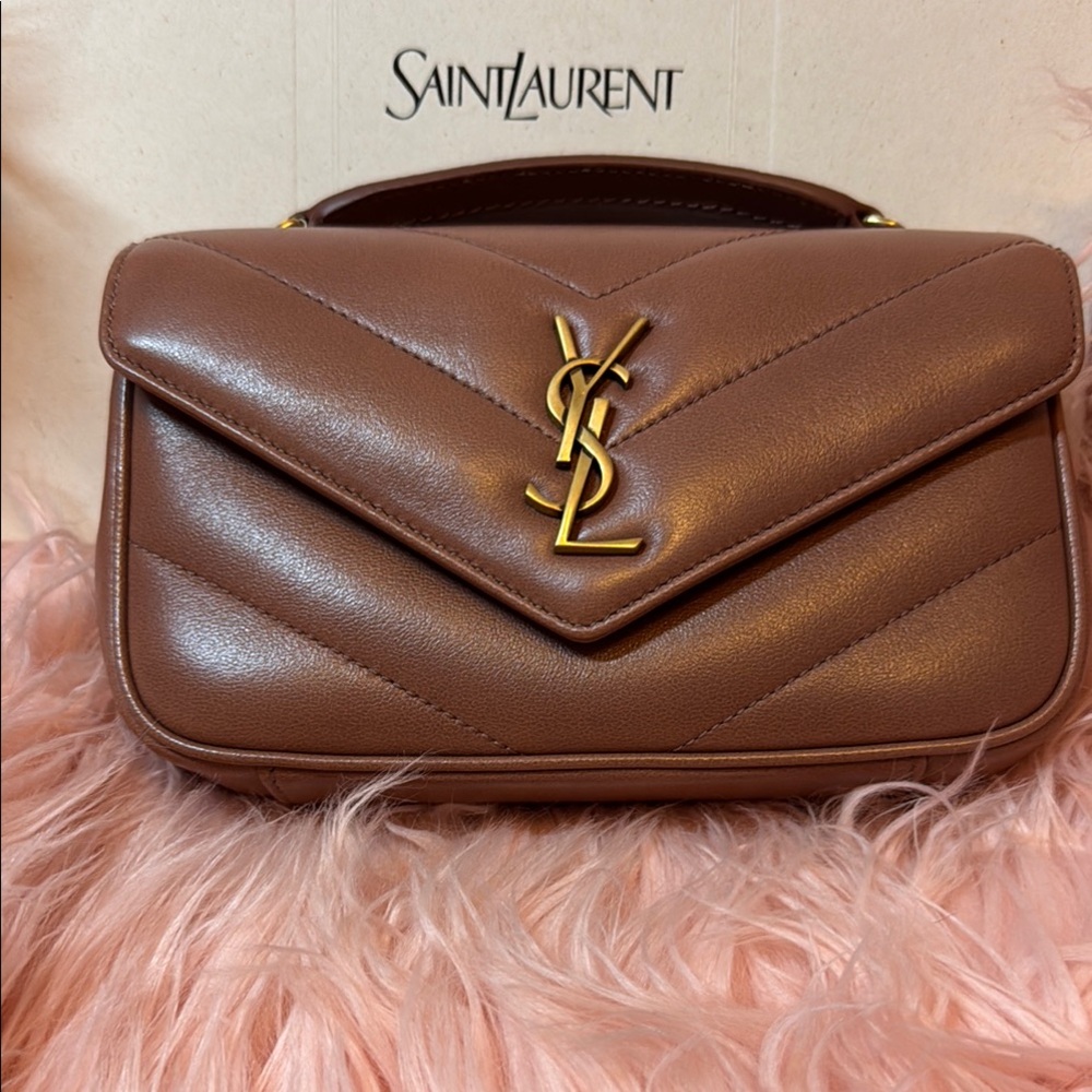 SOLD - Saint Laurent LOULOU MINI IN LAMBSKIN - barely pink color